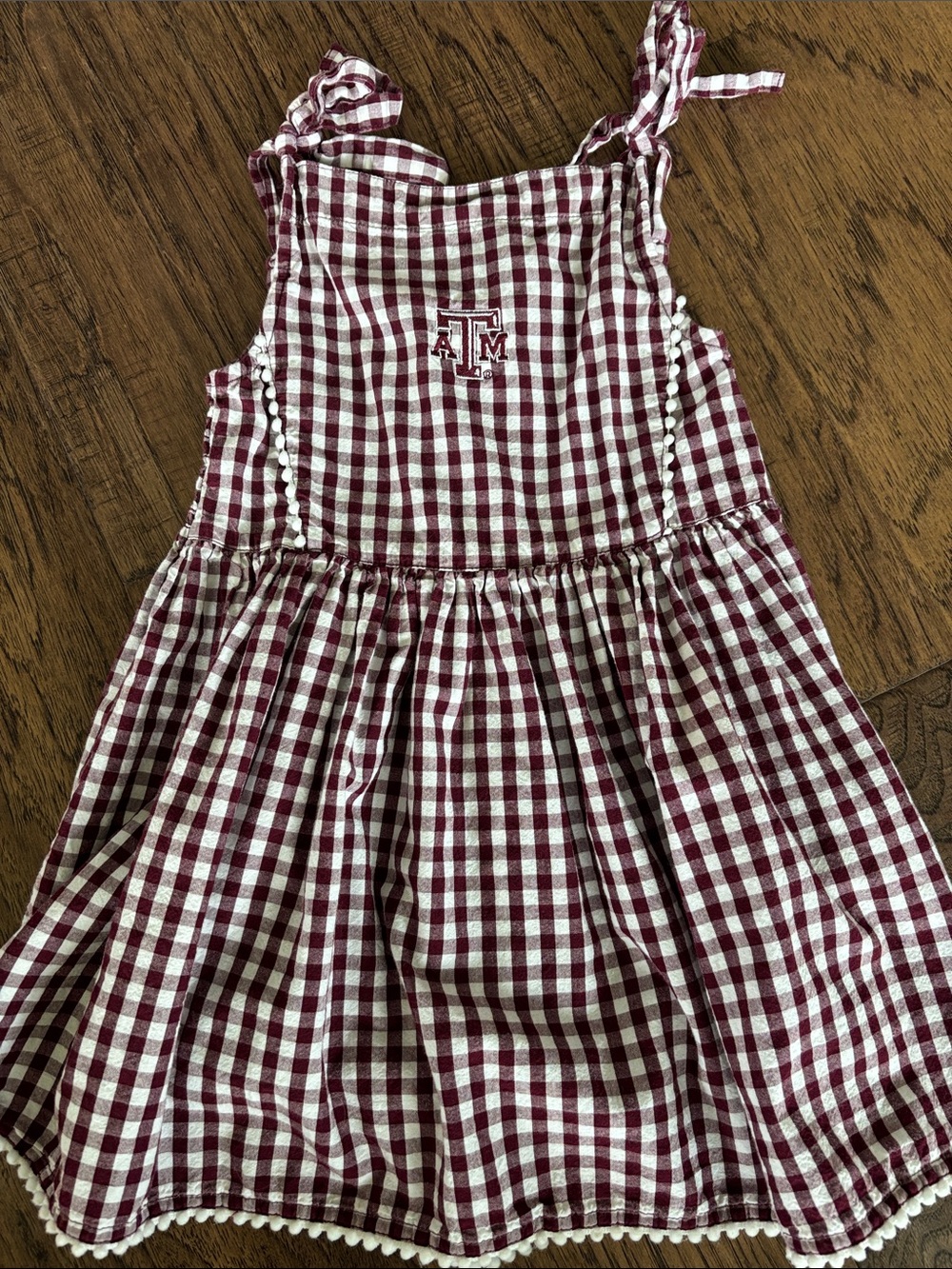 Girl's Texas A&M Maroon Checkered Sundress